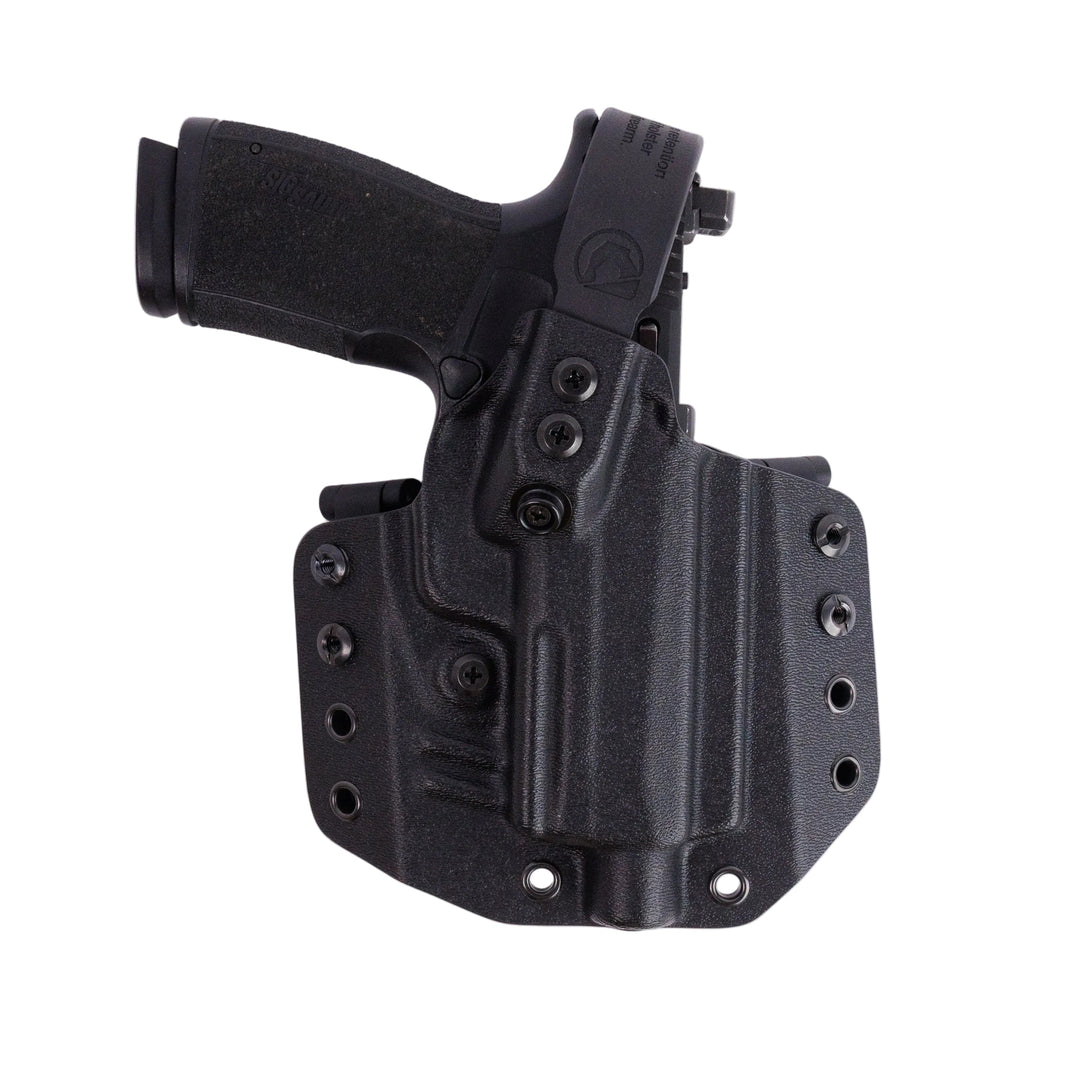 Black gun holster on a white background